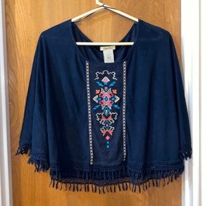 Women’s multicolored embroidered poncho